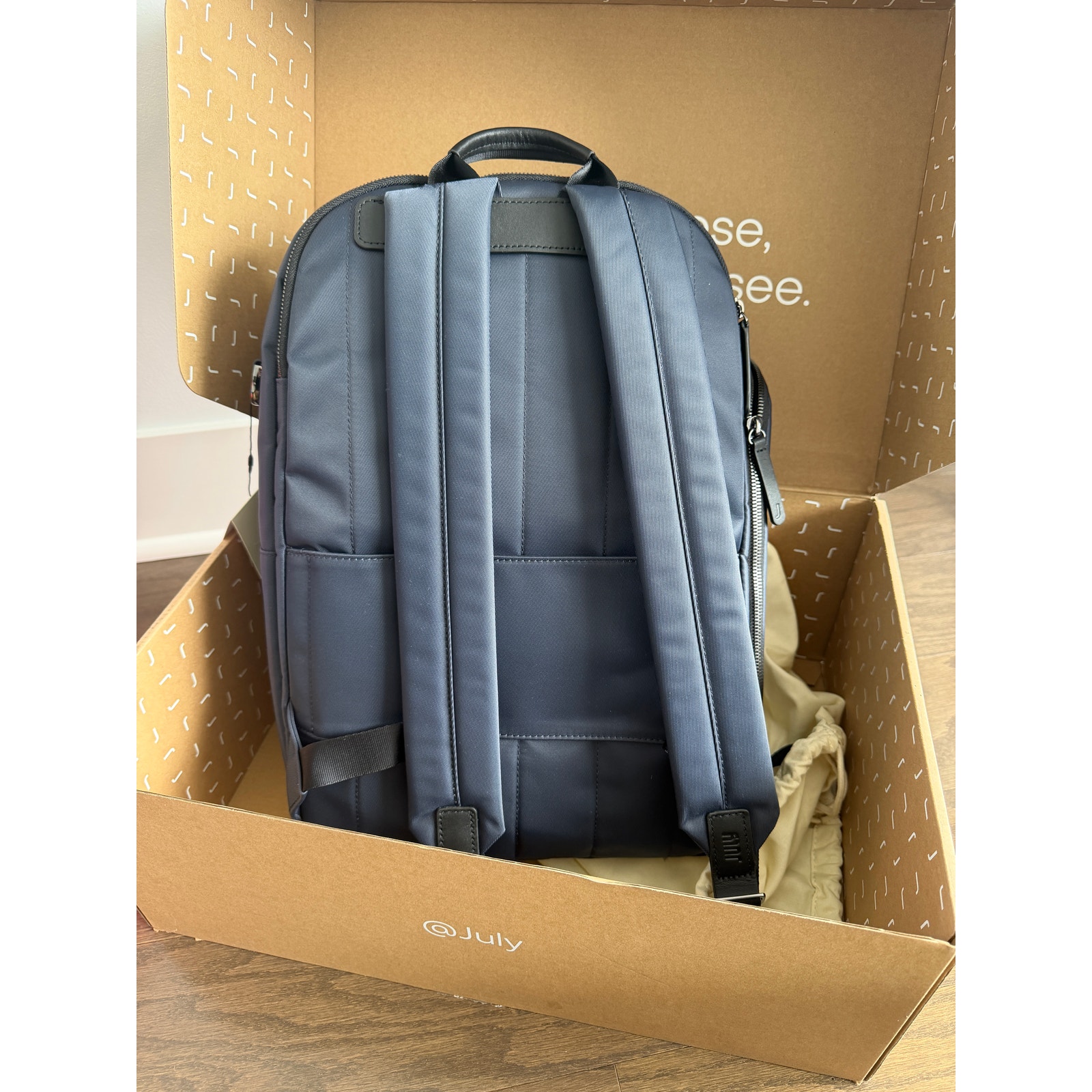 July Carry All Backpack 20l Navy Water Resistant Travel Laptop Bag New In Box — image 2 of 5